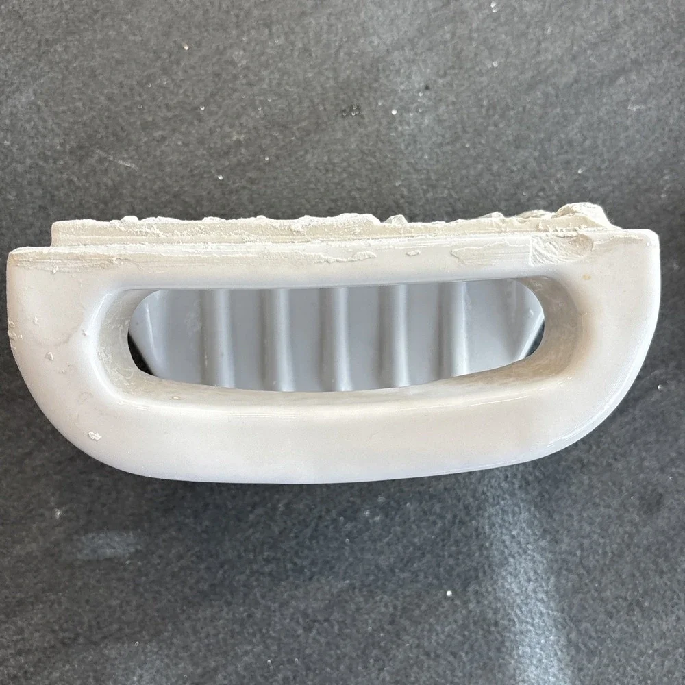 Vintage White Ceramic Soap Dish Porcelain Washcloth Holder Bathtub Shower MCM